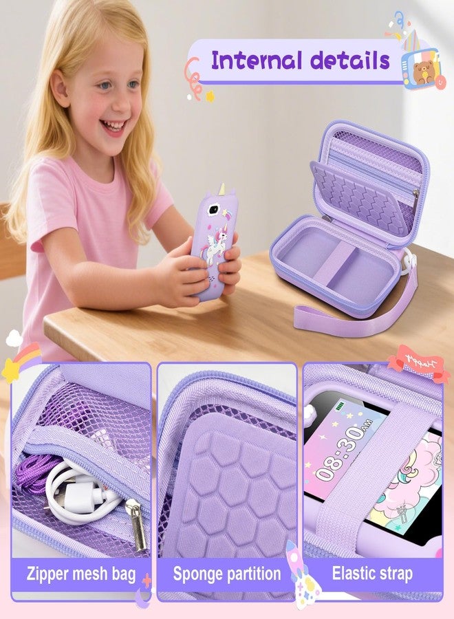 كومكيس جراب هاتف ذكي للأطفال متوافق مع هواتف KOKODI/Luoba/Yosfeng/Luyiilo/WEOLULI/MOTCTQVD/UCIDCI، حقيبة حامل هاتف لعبة تعليمية للأطفال الصغار - بنفسجي - Image 4